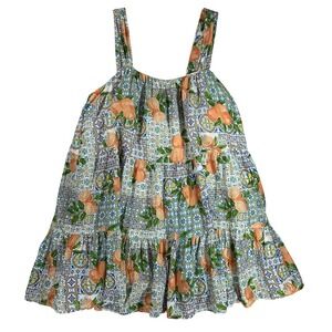 Primark Citrus Print Dress Womens‎ 8 Boho Tiered Summer Sundress